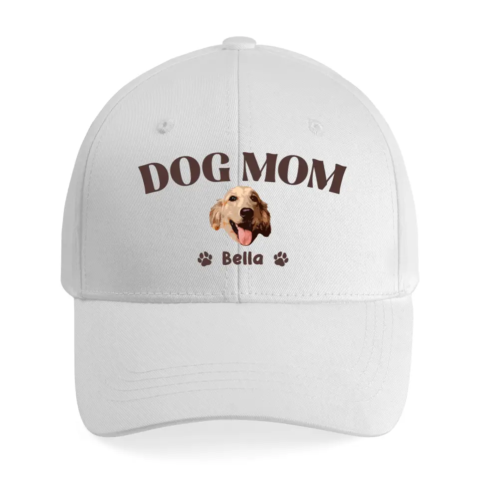 Personalized Dog Face with Name Gift for Dog Mom Embroidered Cap - Image 2