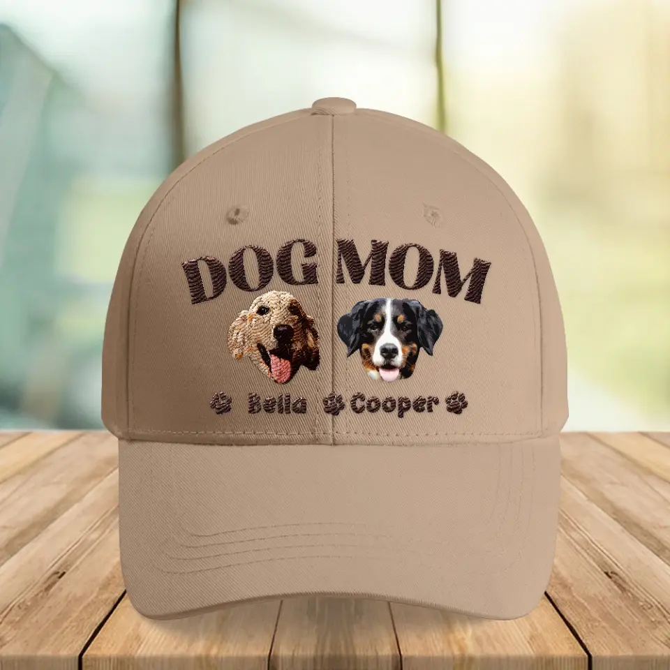 Personalized Dog Face with Name Gift for Dog Mom Embroidered Cap - Image 4