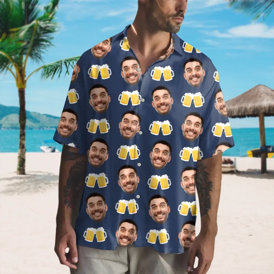 Personalized Face Hawaii Shirt for 40th Birthday Men Husband Dad Guy Friends - Image 6