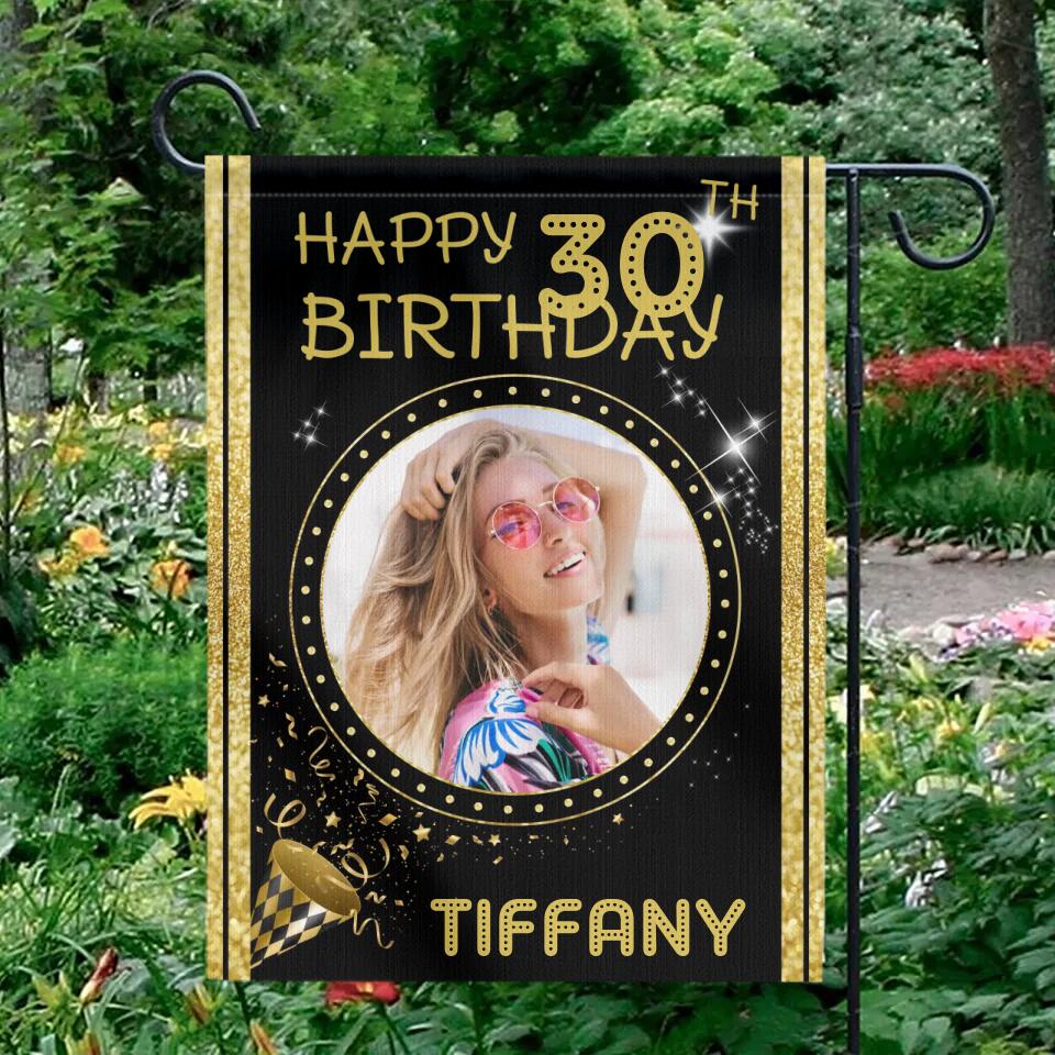 Personalized Happy Birthday Gift, Bday Party Decoration, Custom Photo Flag, Gift for Loved One - Image 2
