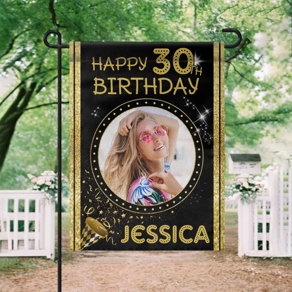 Personalized Happy Birthday Gift, Bday Party Decoration, Custom Photo Flag, Gift for Loved One - Image 3