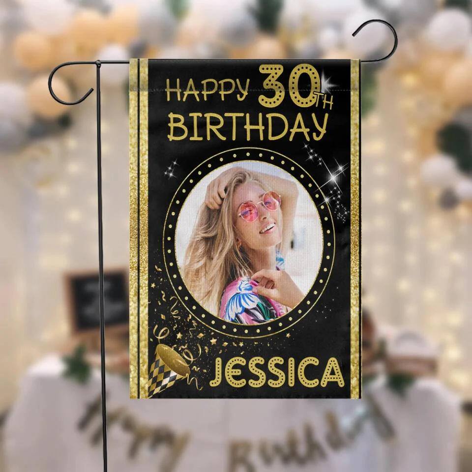 Personalized Happy Birthday Gift, Bday Party Decoration, Custom Photo Flag, Gift for Loved One - Image 4