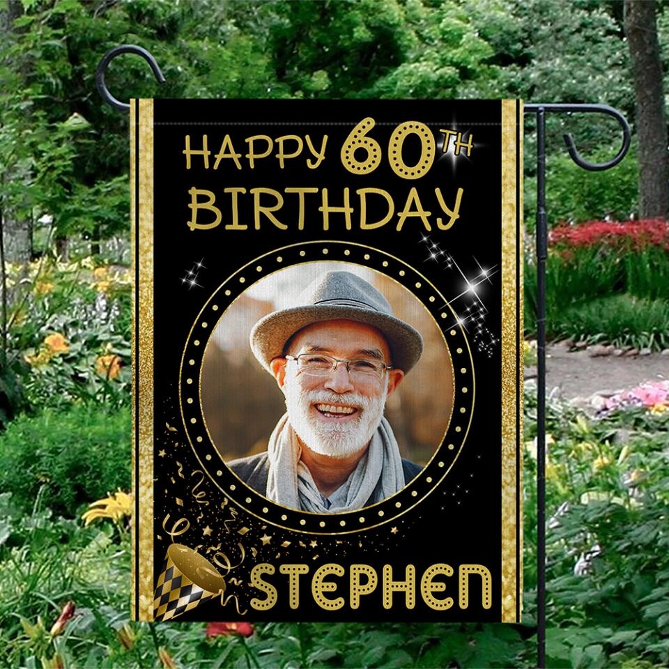 Personalized Happy Birthday Gift, Bday Party Decoration, Custom Photo Flag, Gift for Loved One - Image 5
