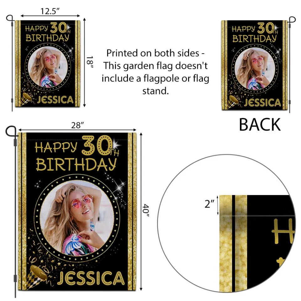 Personalized Happy Birthday Gift, Bday Party Decoration, Custom Photo Flag, Gift for Loved One - Image 7