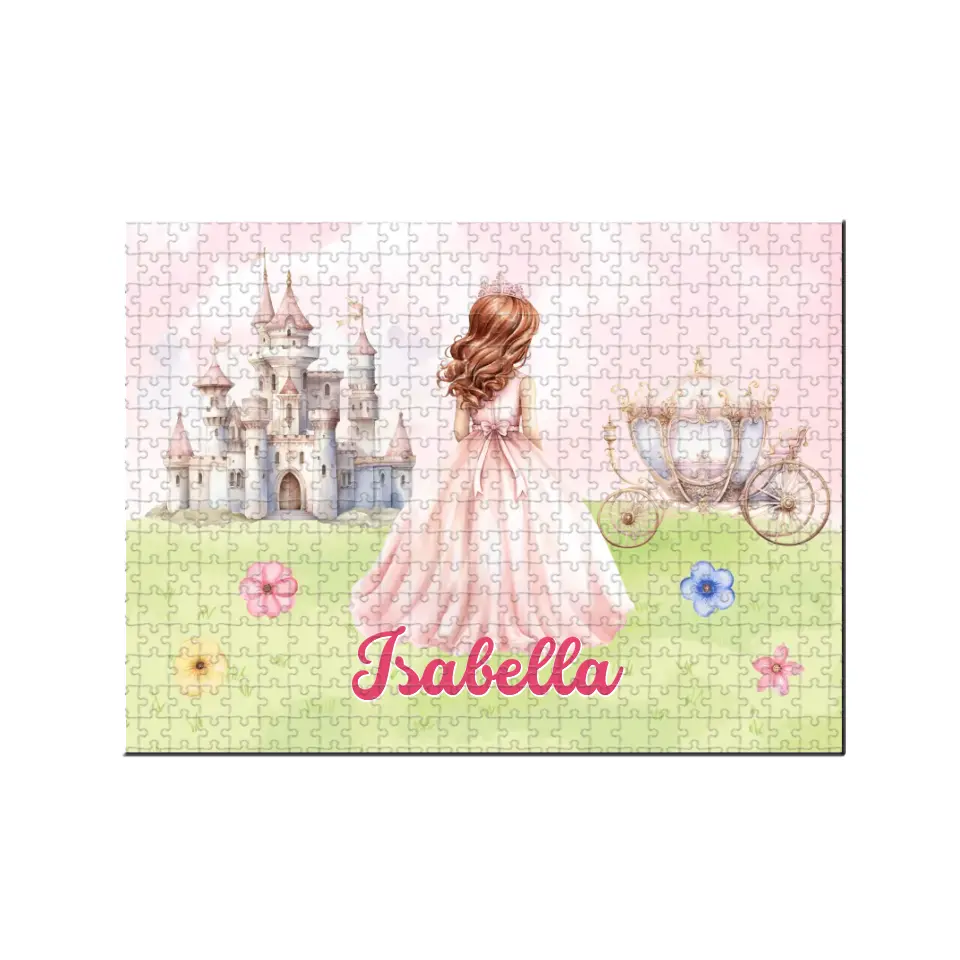 Personalized Princess with Castle Jigsaw Puzzle for Daughter Granddaughter Cute Birthday Gifts - Image 3