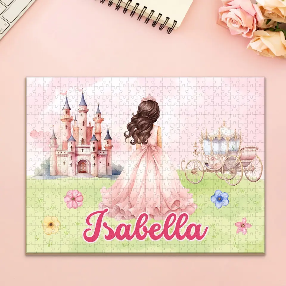 Personalized Princess with Castle Jigsaw Puzzle for Daughter Granddaughter Cute Birthday Gifts - Image 4