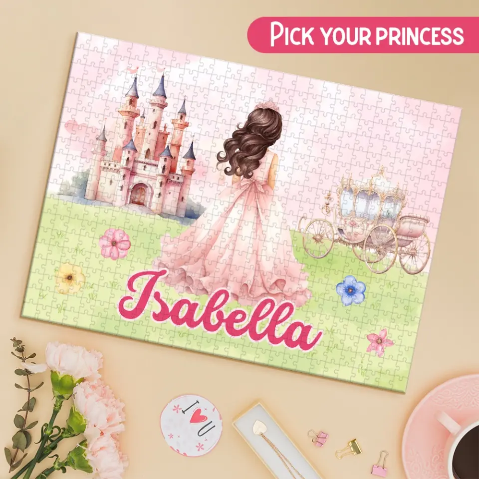 Personalized Princess with Castle Jigsaw Puzzle for Daughter Granddaughter Cute Birthday Gifts - Image 5