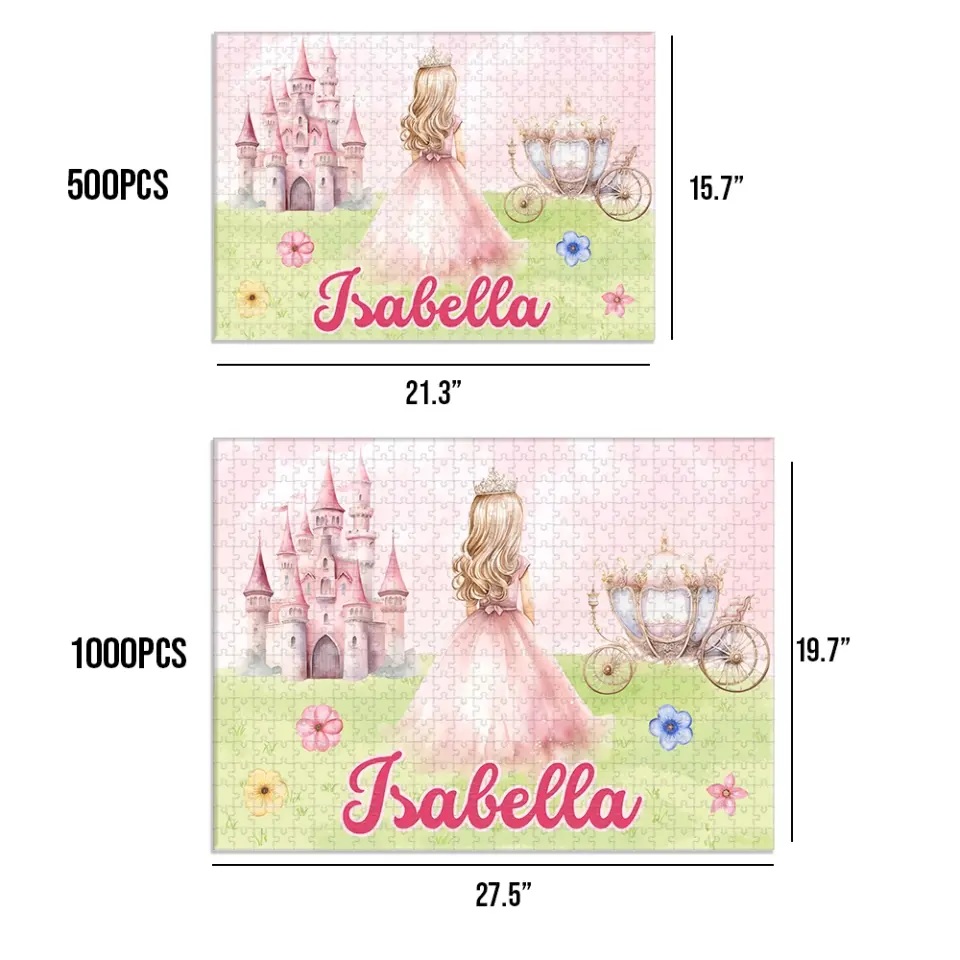 Personalized Princess with Castle Jigsaw Puzzle for Daughter Granddaughter Cute Birthday Gifts - Image 8