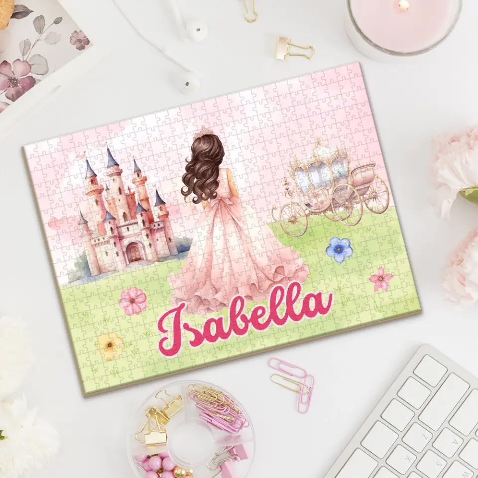 Personalized Princess with Castle Jigsaw Puzzle for Daughter Granddaughter Cute Birthday Gifts - Image 9