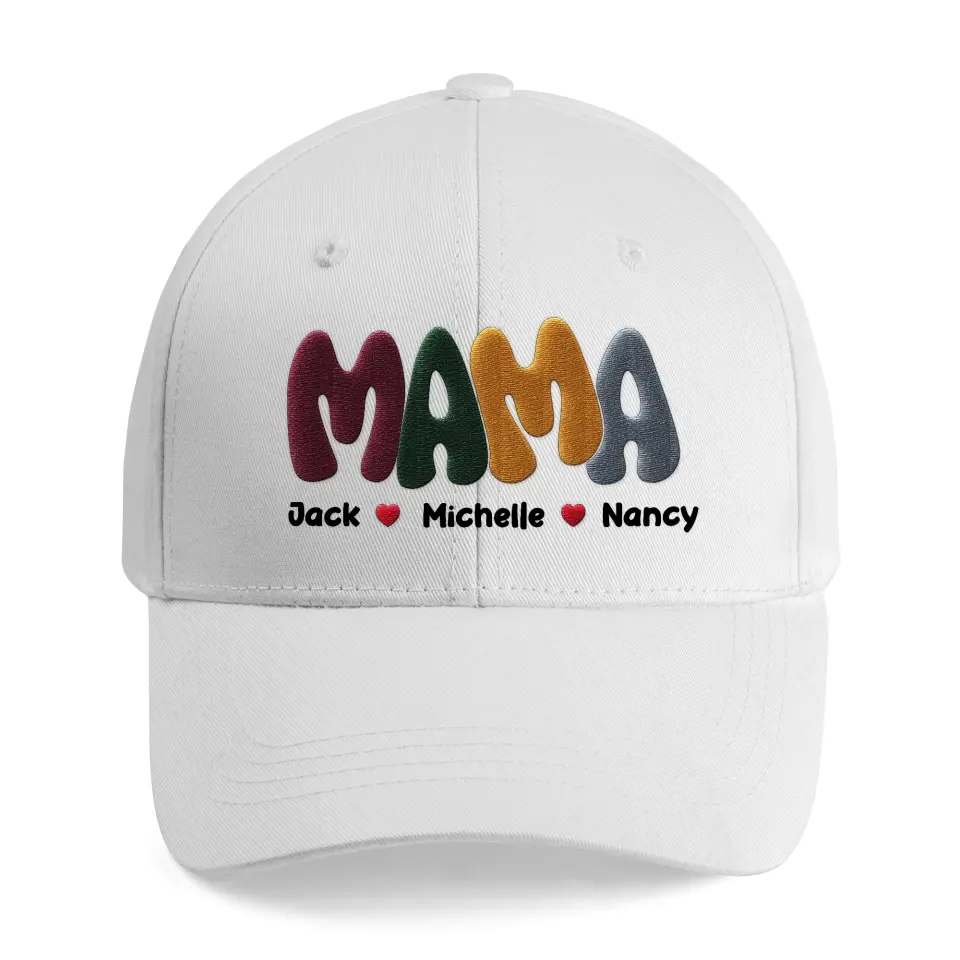 Personalized Mama with Kid's Name Embroidered Cap Gift for Mom - Image 6