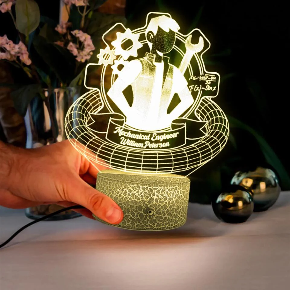Personalized Name for Mechanical Engineer - Custom 3D Led Light - Gift for Engineers - Image 6