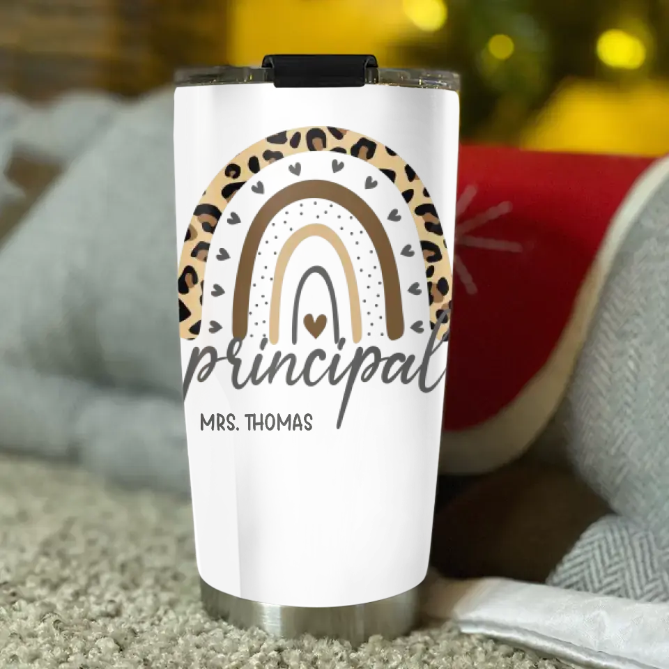 Personalized Name Stainless Steel Tumbler Gift For Principal - Image 2