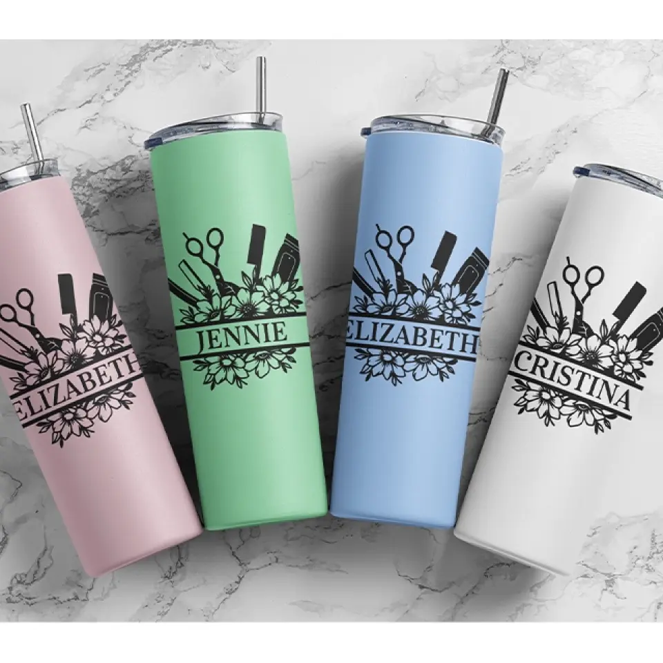 Personalized Name Tumbler Gift for Barber Hairdresser - Image 12