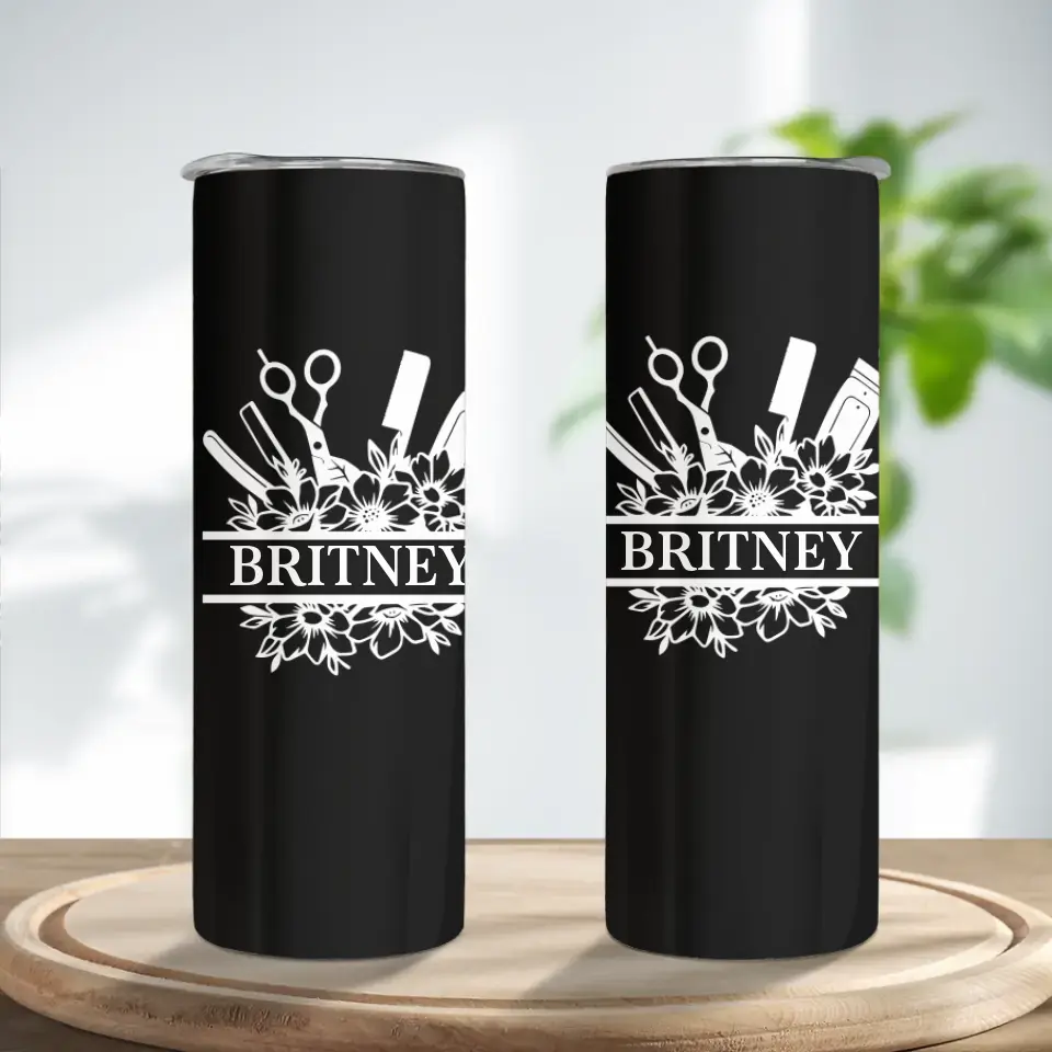 Personalized Name Tumbler Gift for Barber Hairdresser - Image 2