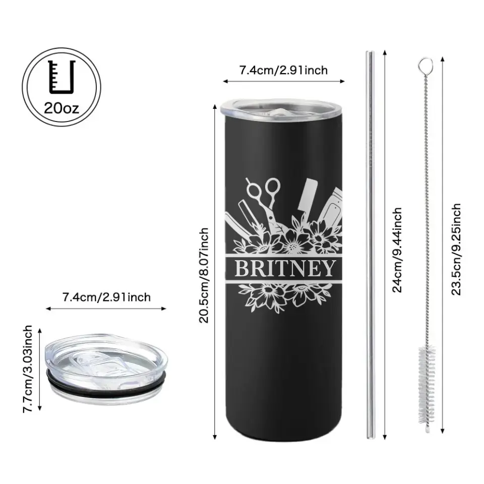 Personalized Name Tumbler Gift for Barber Hairdresser - Image 4