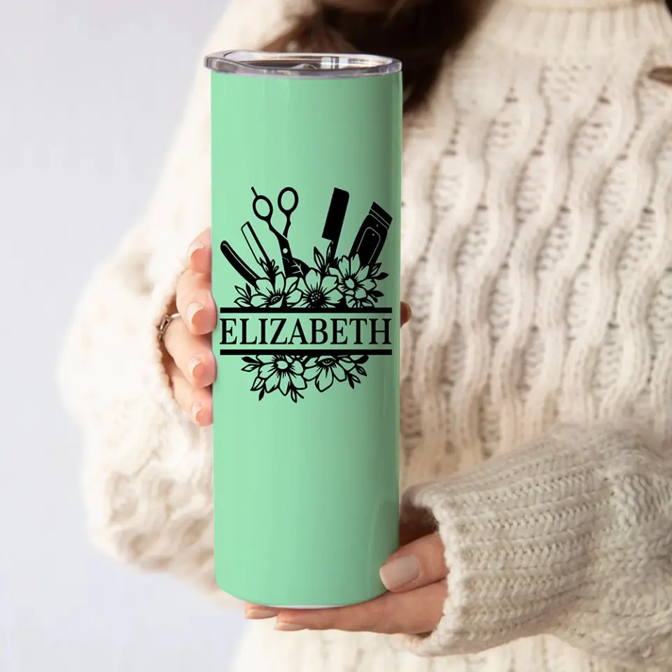 Personalized Name Tumbler Gift for Barber Hairdresser - Image 7