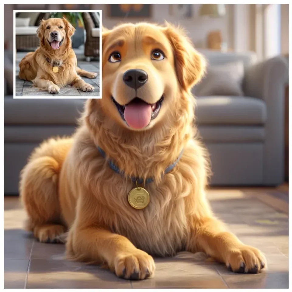Personalized Pet Photo Cartoon Style - Custom Upload Picture Wooden Sign - Cute Home Decoration - Gift for Pet Owners - Image 5