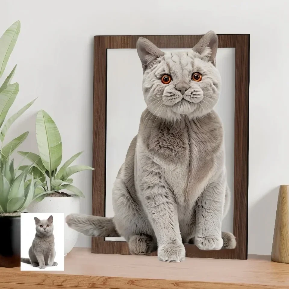 Personalized Pet Portrait Plush Toy Style - Wooden Sign - Gift For Pet Lovers - Image 4