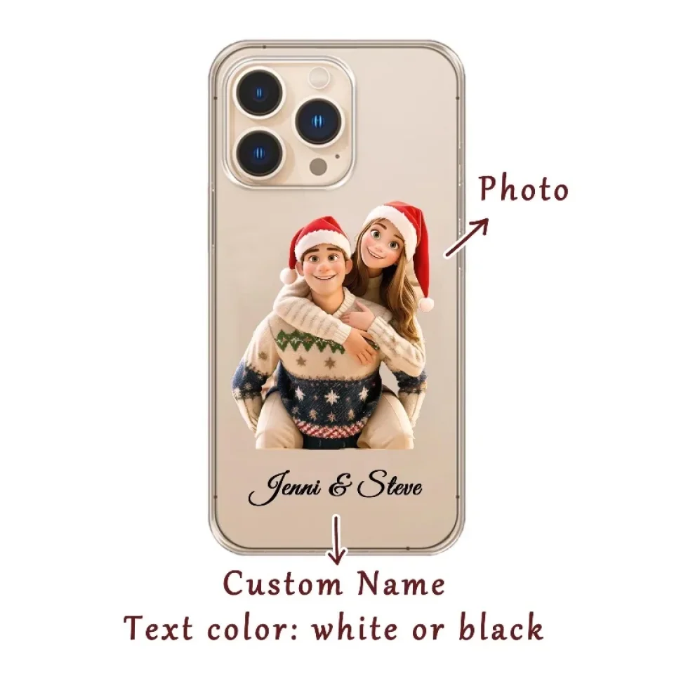 Personalized Valentine Gifts - Personalized Photo Cartoon Style - TPU Soft Transparent Phone Case - Gift for Couples, Friends, Self Gift - Image 5