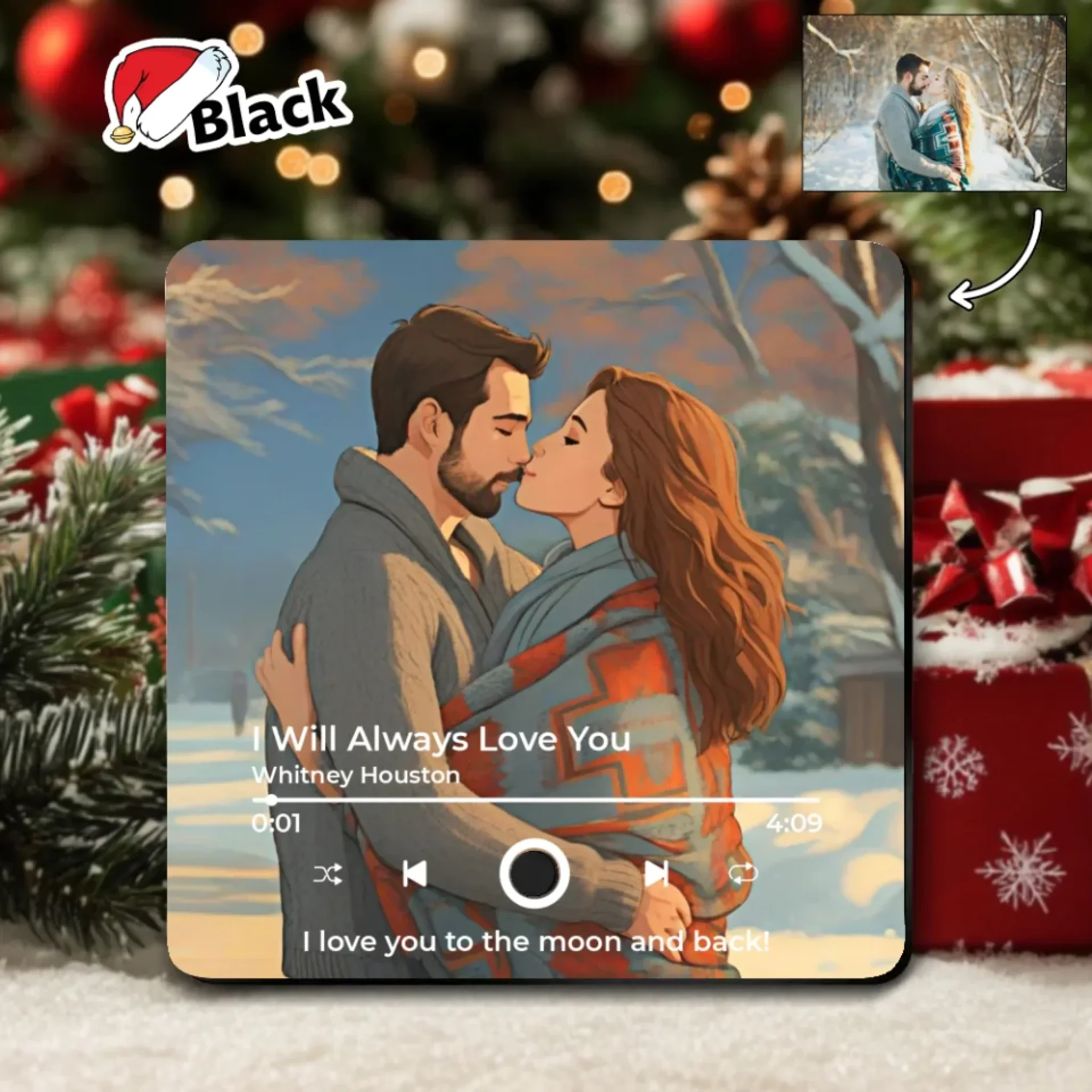 Personalized Photo Music Fridge Magnet - Custom Illustration Picture - Beautiful Home Decor - Gift for Couples - Image 3