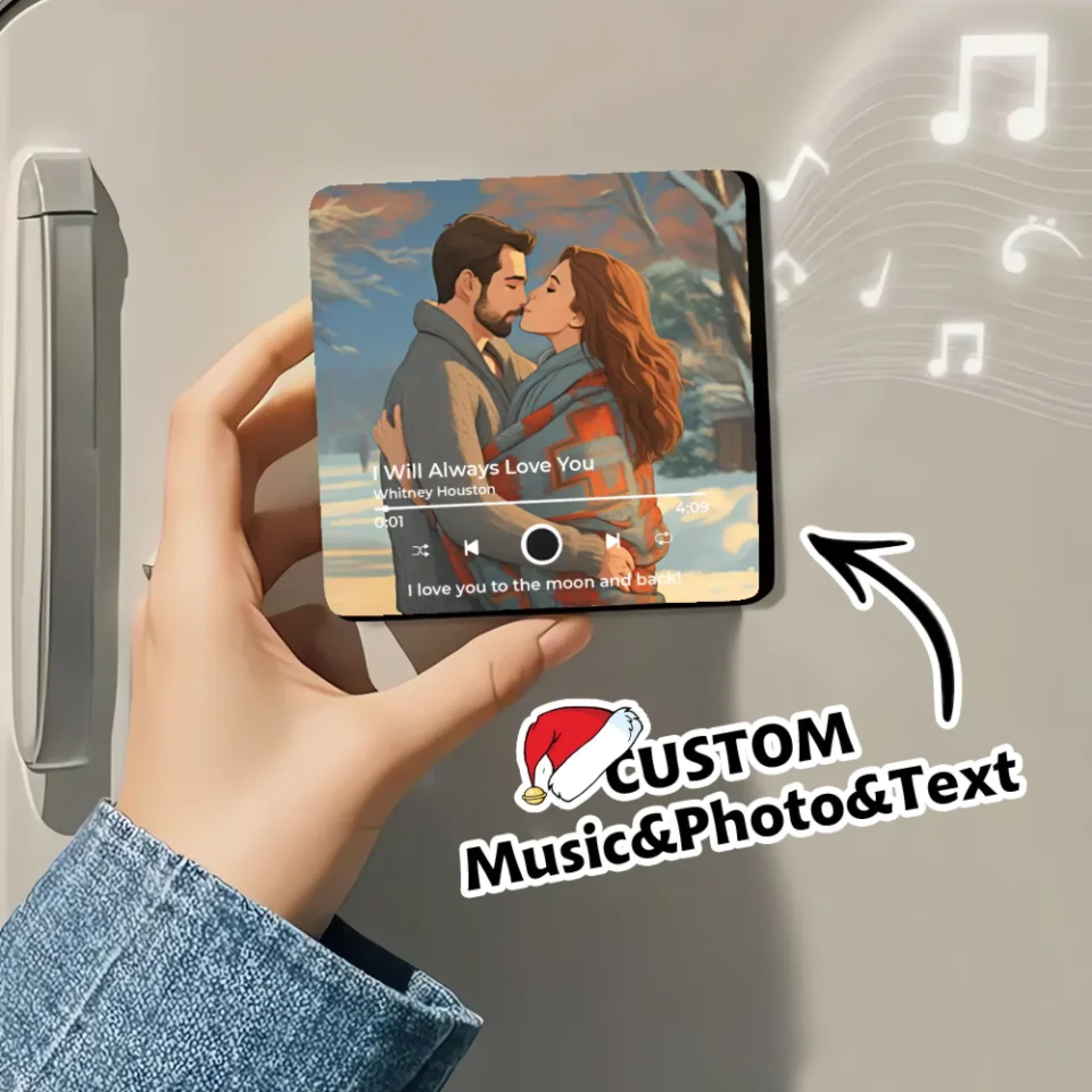 Personalized Photo Music Fridge Magnet - Custom Illustration Picture - Beautiful Home Decor - Gift for Couples - Image 5