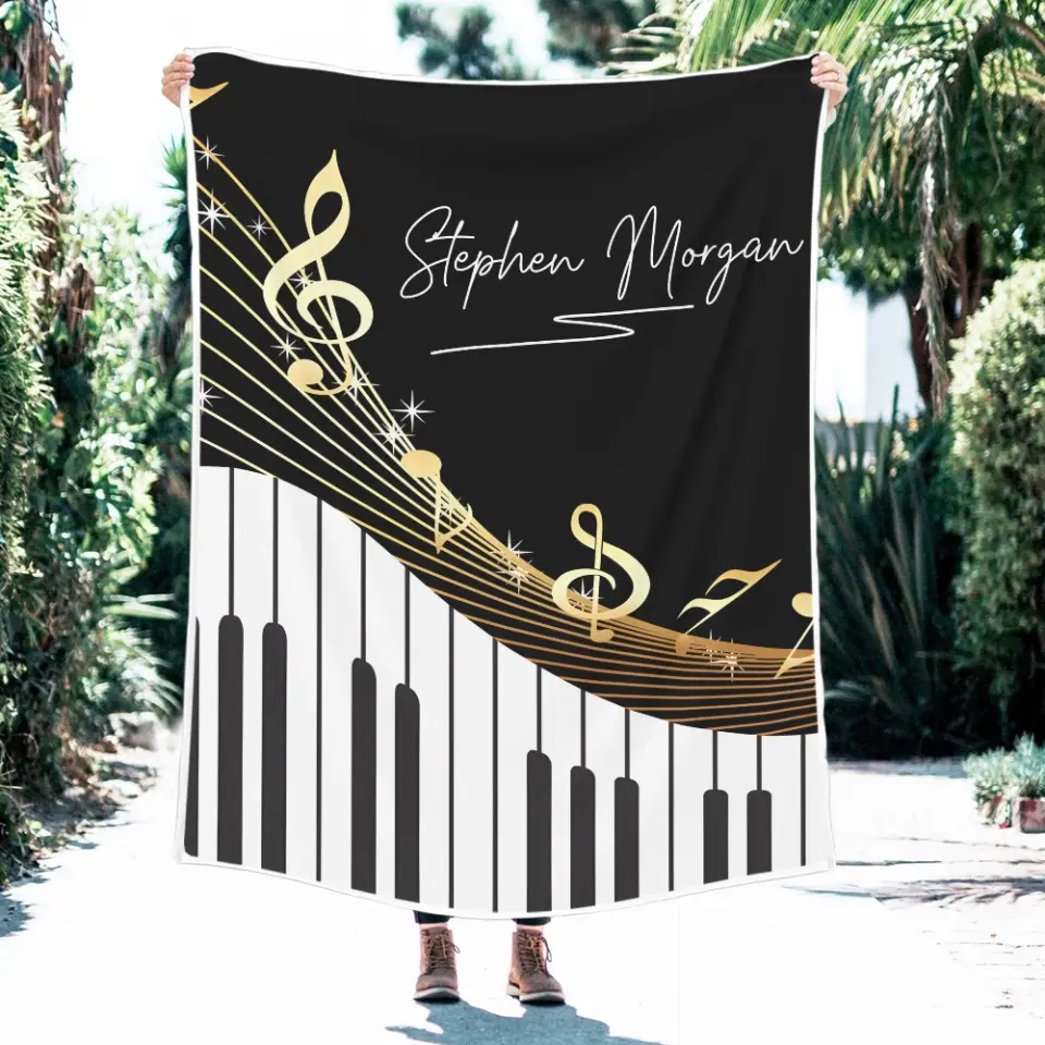 Personalized Piano Blanket - Music Blanket - Custom Name - Gift for Piano Lover - Image 6