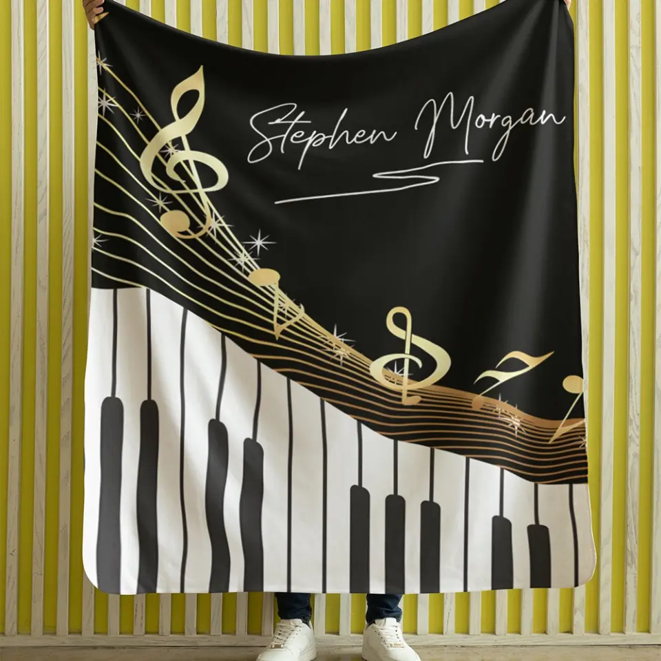 Personalized Piano Blanket - Music Blanket - Custom Name - Gift for Piano Lover - Image 7