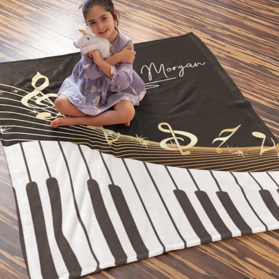 Personalized Piano Blanket - Music Blanket - Custom Name - Gift for Piano Lover - Image 8