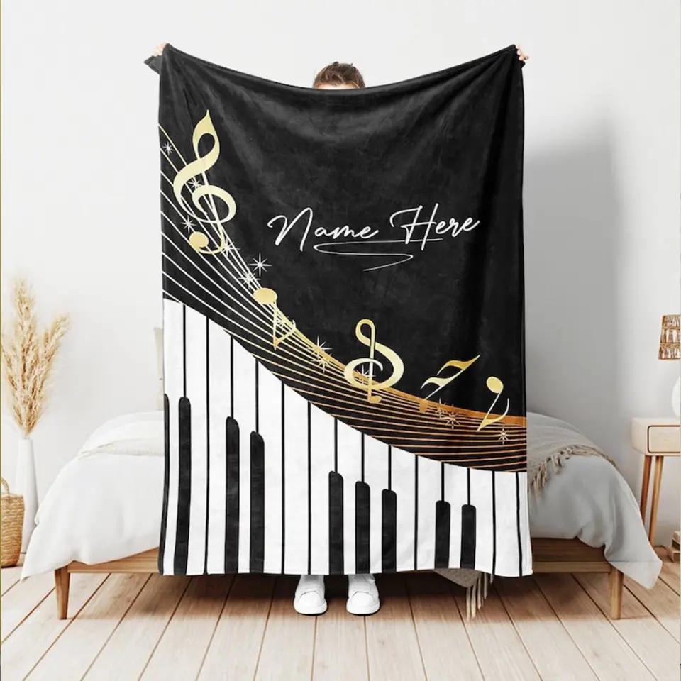 Personalized Piano Blanket - Music Blanket - Custom Name - Gift for Piano Lover - Image 9