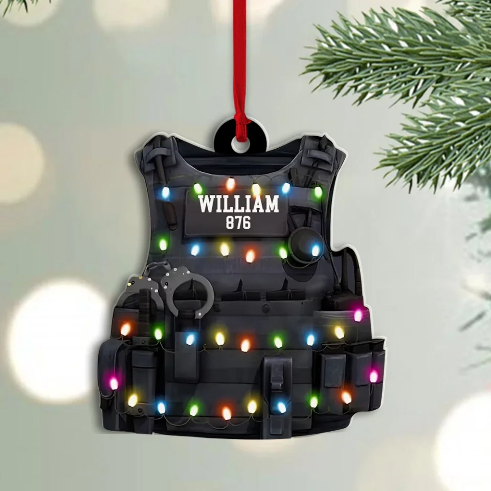 Personalized Police Bulletproof Vest Ornament - Police Uniform Ornament - Gift For Police, Self Gift - Image 7