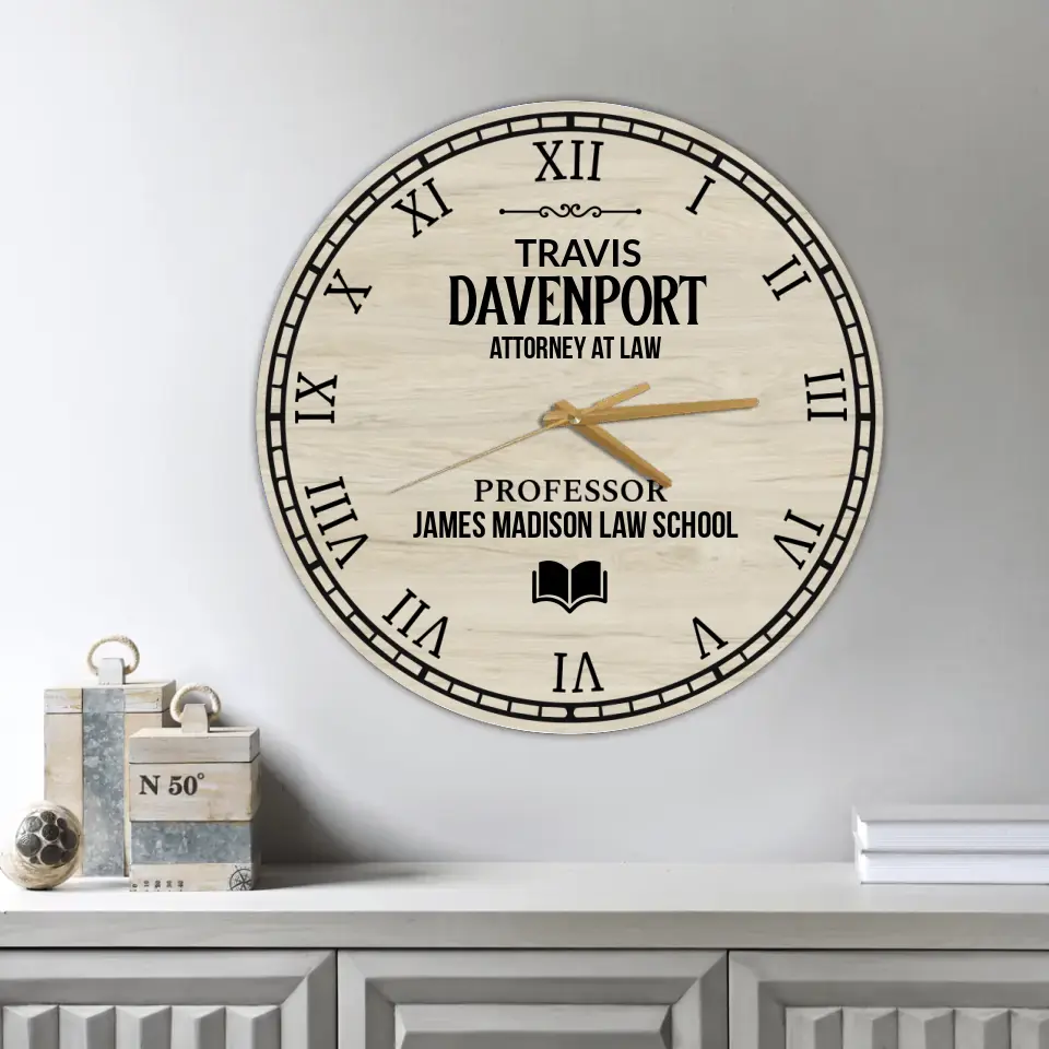 Personalized Professor Wooden Wall Clock Professor Gift - Image 2