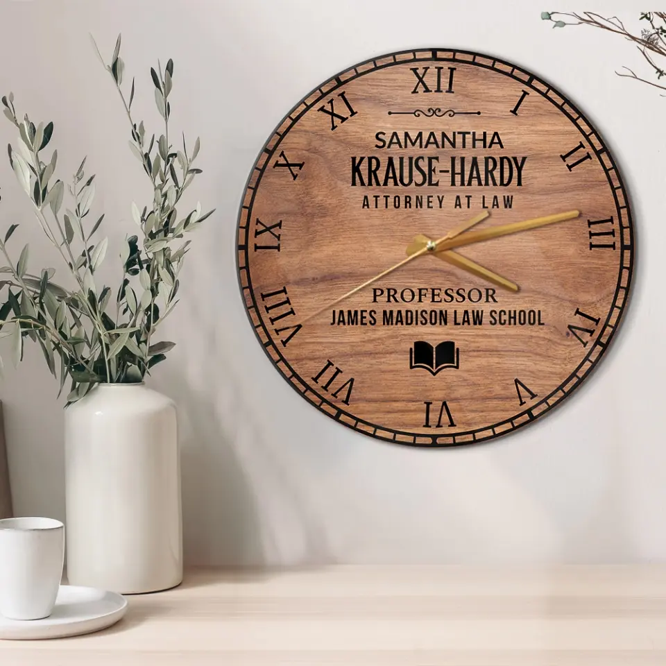 Personalized Professor Wooden Wall Clock Professor Gift - Image 5