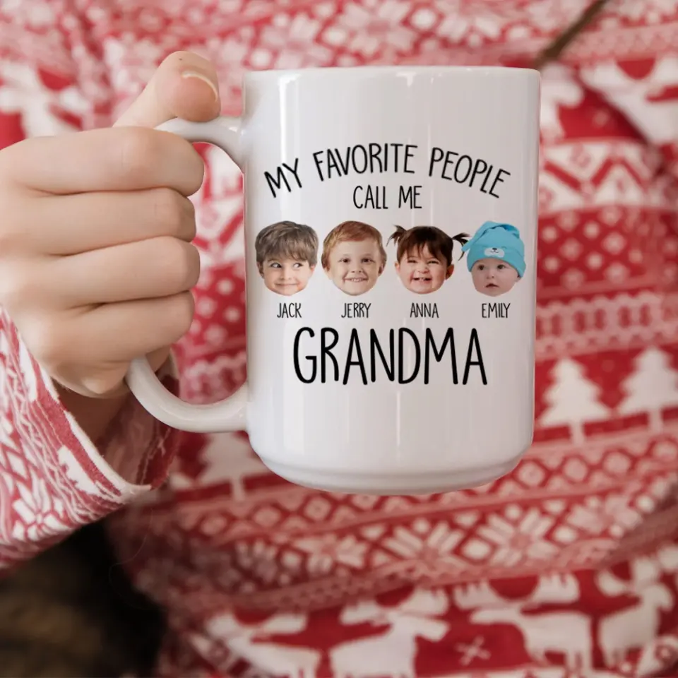 My Favorite People Call Me - Personalized White Mug for Grandma | Best Gift For Family - Image 12