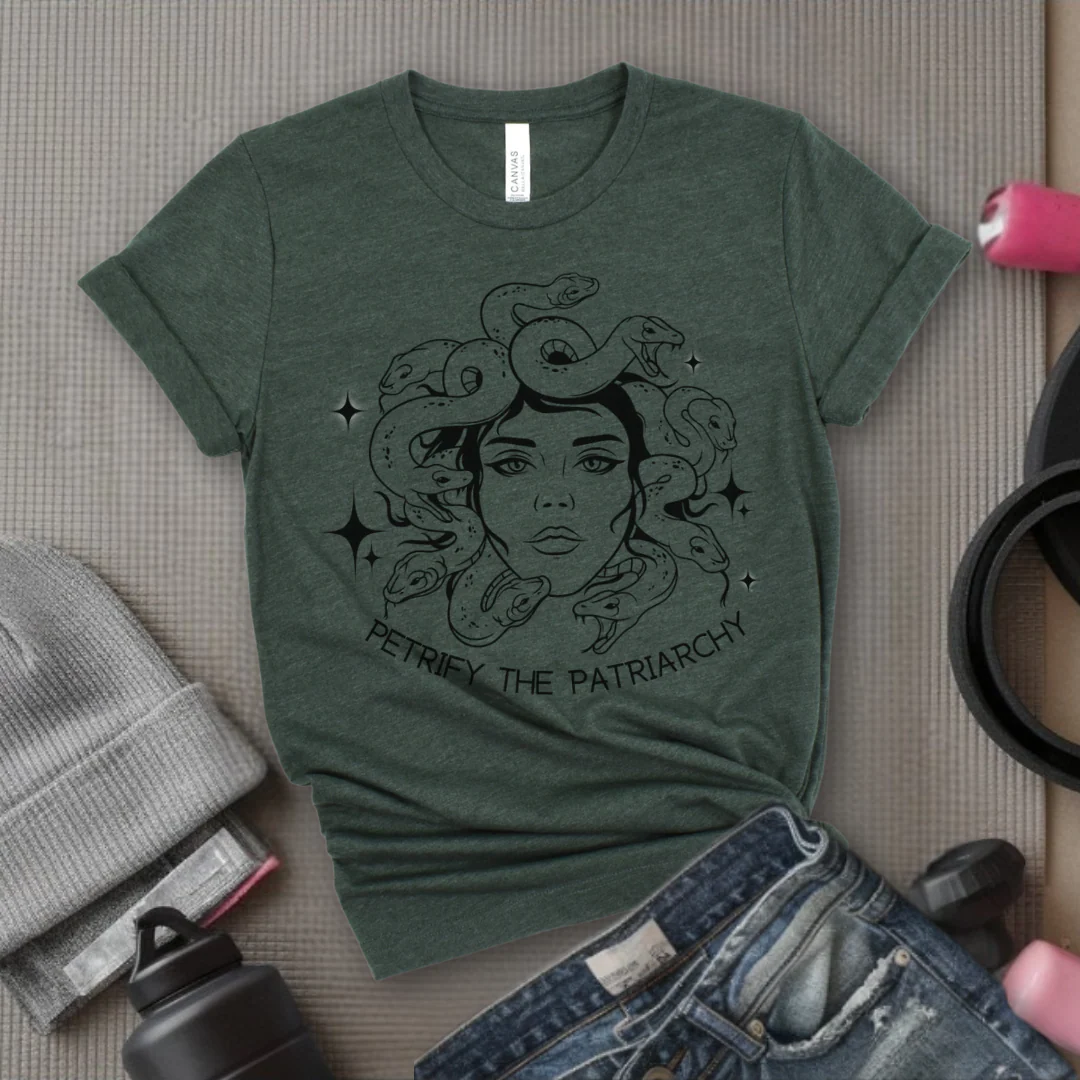 Petrify The Patriarchy Tshirt - Feminist Women Empowerment Shirt - Unisex Jersey Short Sleeve Shirt - Gift For Her - Bella Canvas 3001 - Image 2