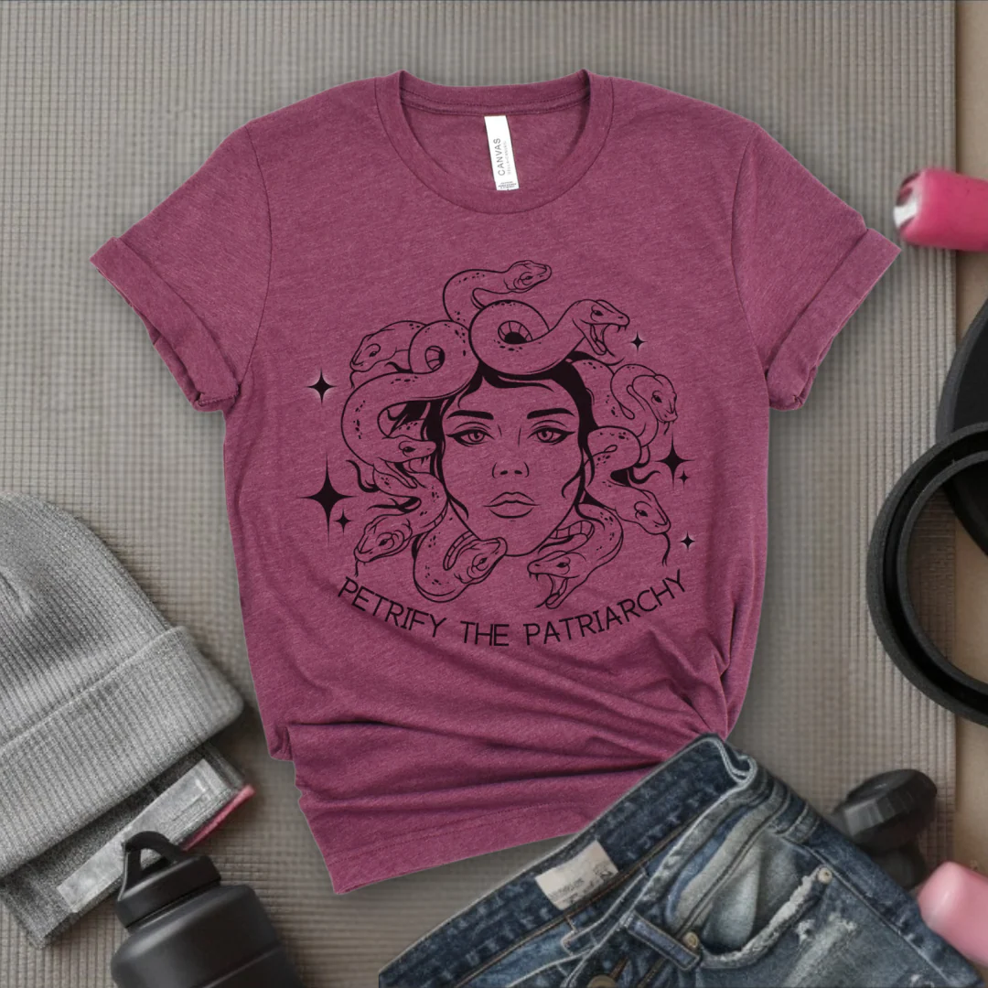 Petrify The Patriarchy Tshirt - Feminist Women Empowerment Shirt - Unisex Jersey Short Sleeve Shirt - Gift For Her - Bella Canvas 3001 - Image 3