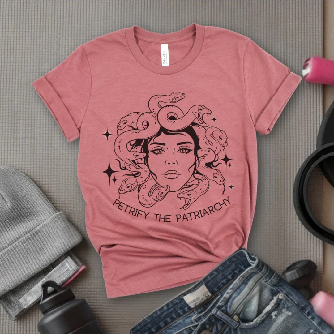 Petrify The Patriarchy Tshirt - Feminist Women Empowerment Shirt - Unisex Jersey Short Sleeve Shirt - Gift For Her - Bella Canvas 3001 - Image 4