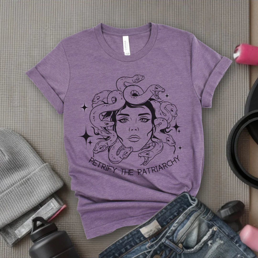Petrify The Patriarchy Tshirt - Feminist Women Empowerment Shirt - Unisex Jersey Short Sleeve Shirt - Gift For Her - Bella Canvas 3001 - Image 7