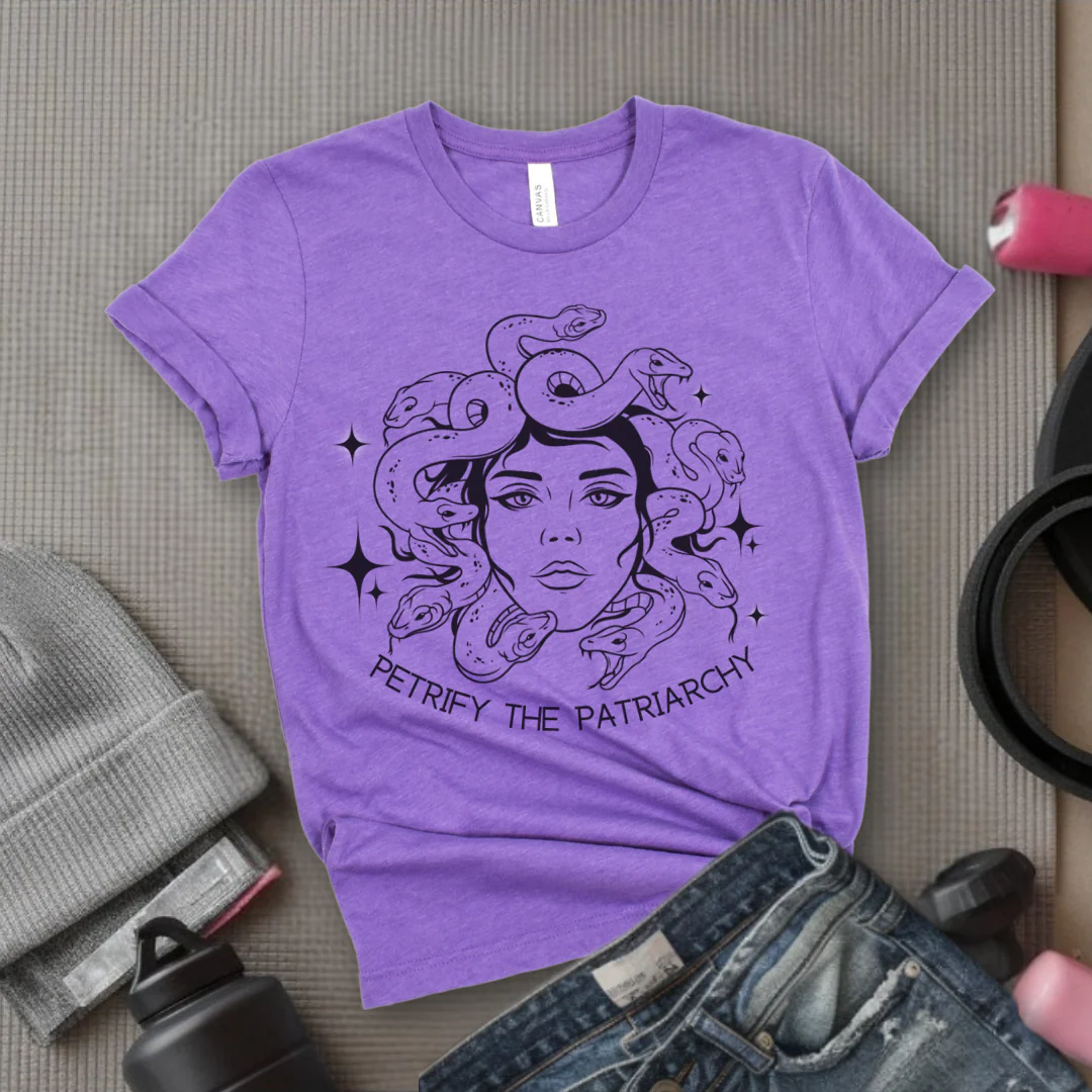 Petrify The Patriarchy Tshirt - Feminist Women Empowerment Shirt - Unisex Jersey Short Sleeve Shirt - Gift For Her - Bella Canvas 3001 - Image 9