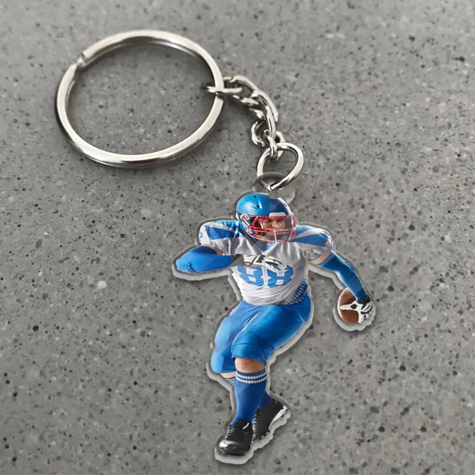 Custom Photo Acrylic Flat Keychain - Personalized Sport Keychain - Image 3