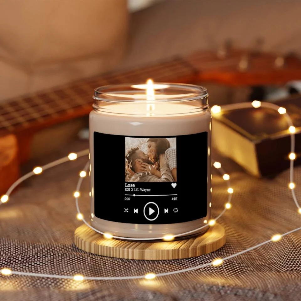 Custom Photo and Song Label Spotify Template - Personalized Scence Candle - Image 4