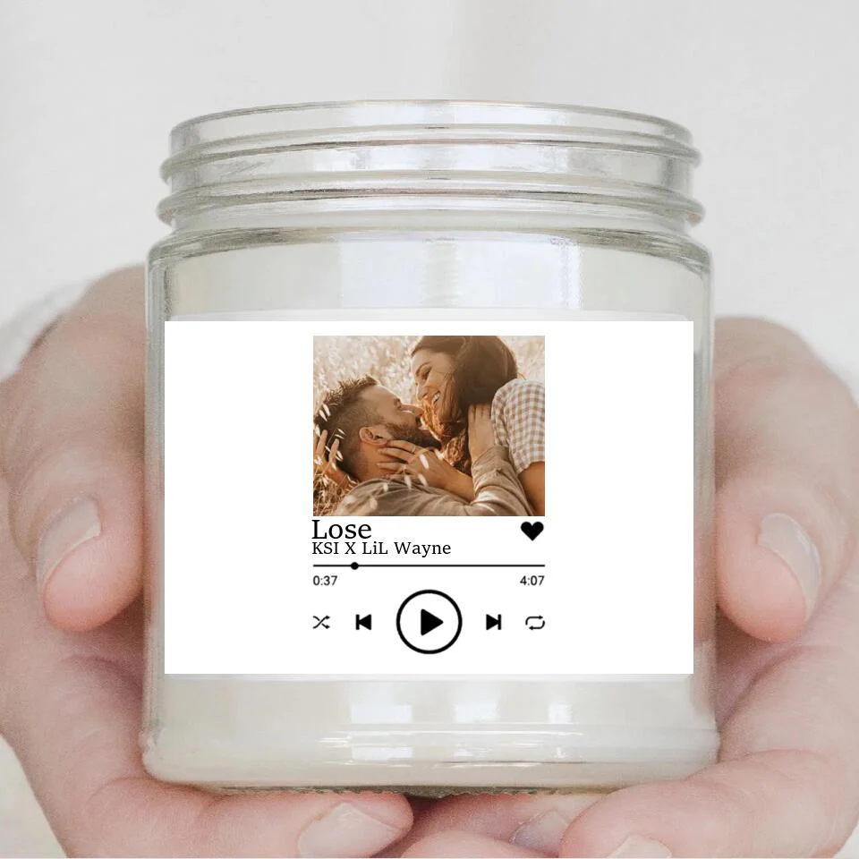Custom Photo and Song Label Spotify Template - Personalized Scence Candle - Image 5
