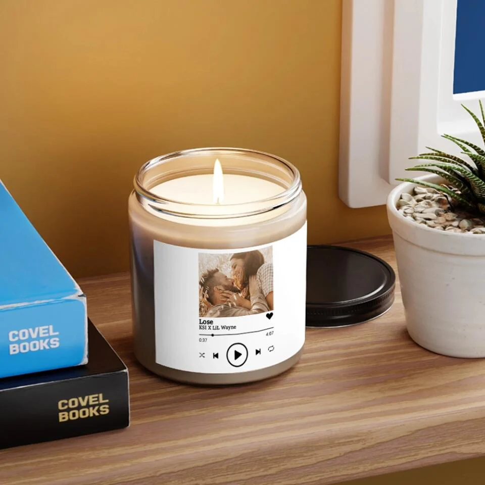 Custom Photo and Song Label Spotify Template - Personalized Scence Candle - Image 6