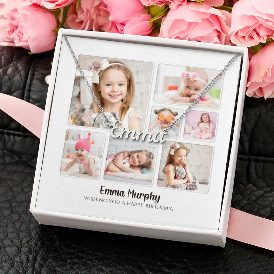 Photo Collage Personalized Name Necklace - Image 2