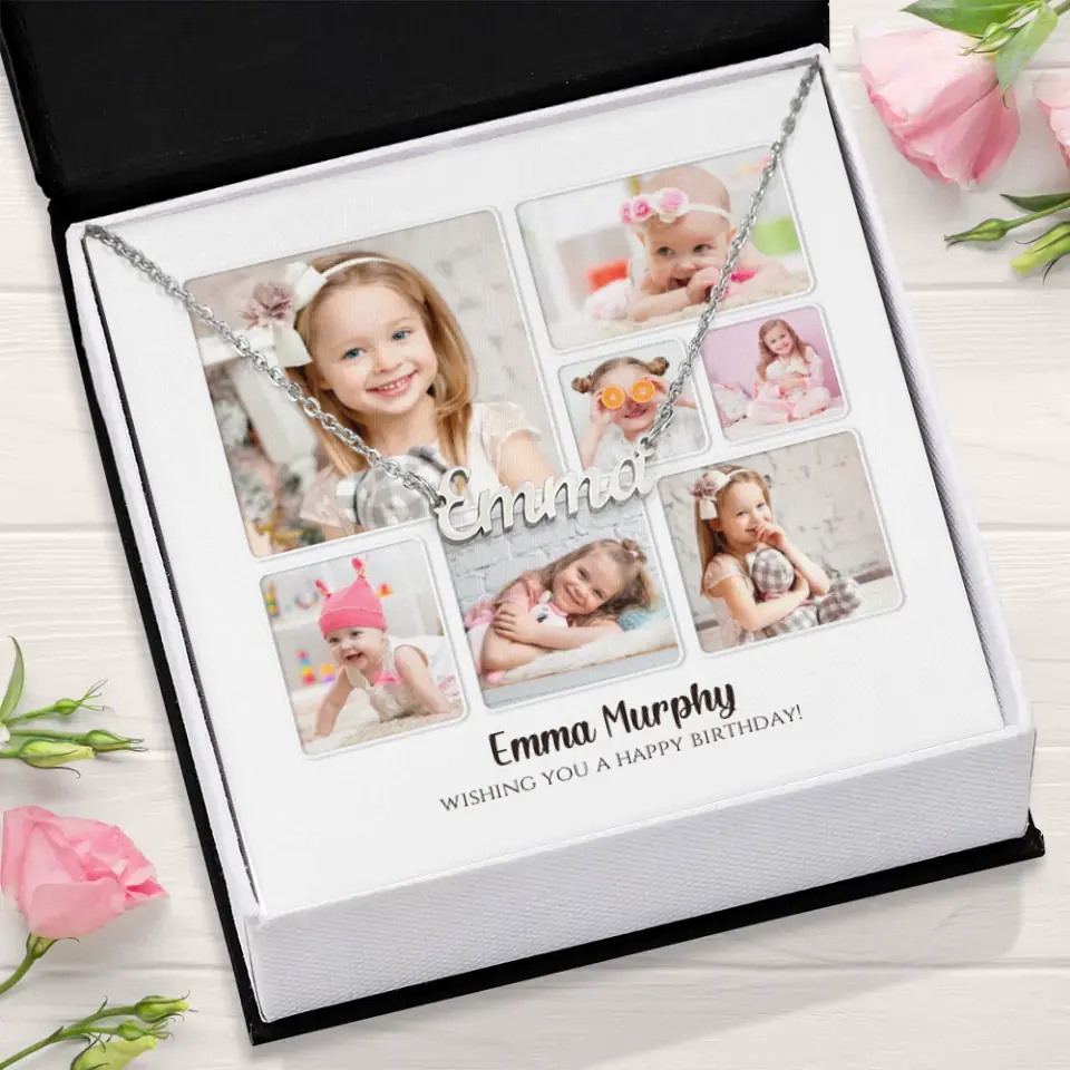 Photo Collage Personalized Name Necklace - Image 3