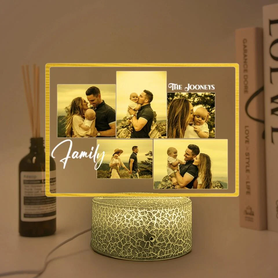 Multi Photo Frame Personalized Night Light - Gift For Couple, Family - Image 5
