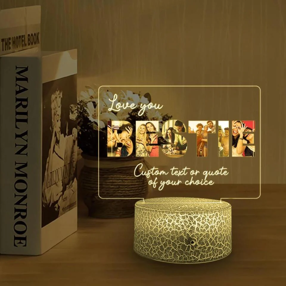 Photo & Quotes for Bestie Personalize Night Light - Image 3