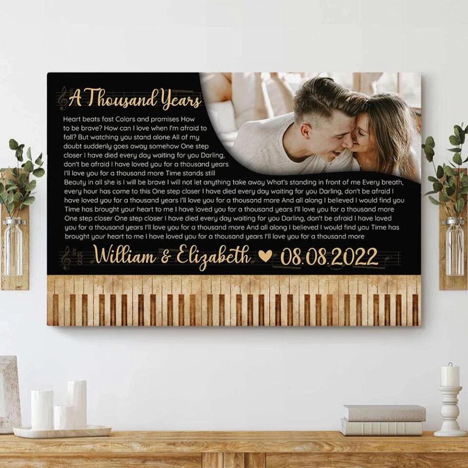 Piano Art Favorite Song Lyrics Custom Canvas Poster Anniversary Gift For Couples - Image 12