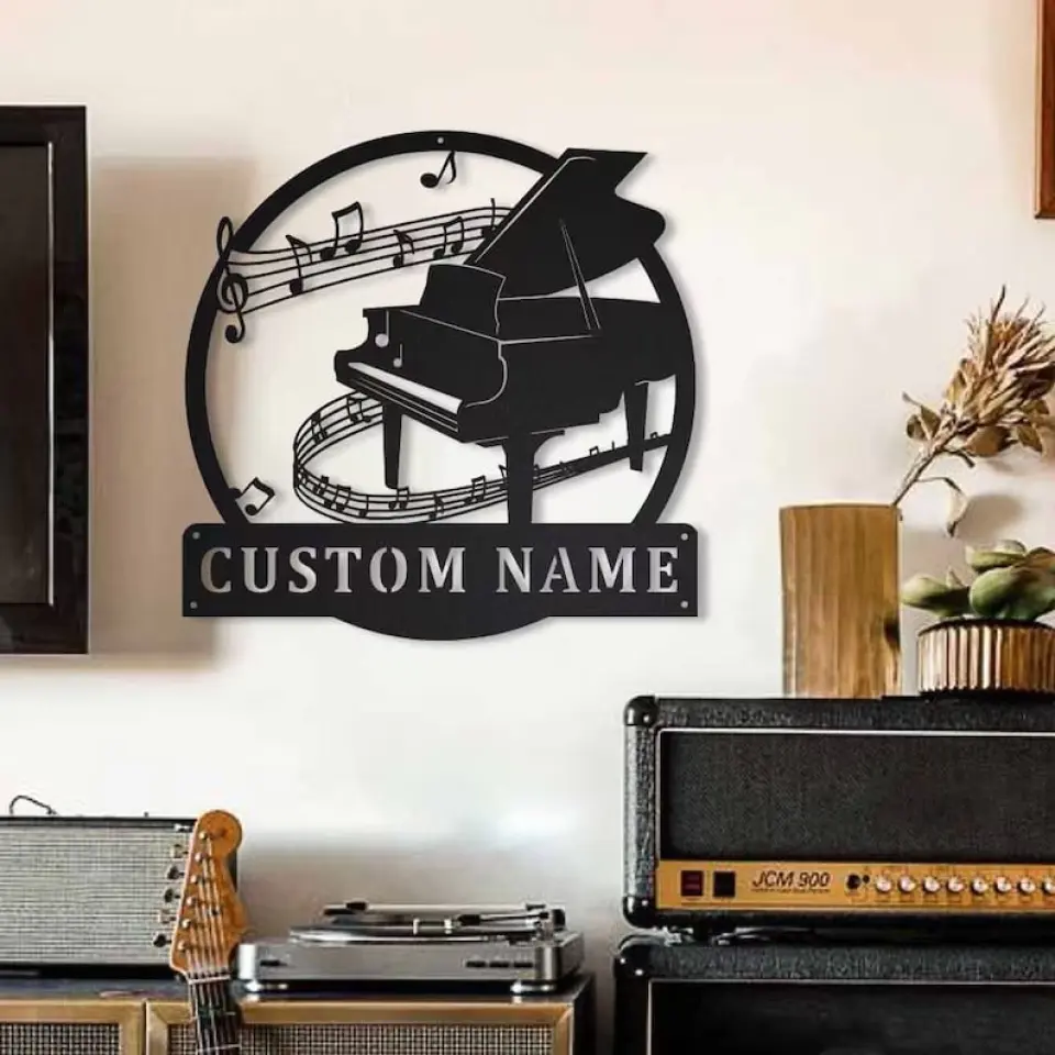 Custom Piano Monogram, Piano Music Art - Personalized Metal Sign - Musical Gift - Image 3