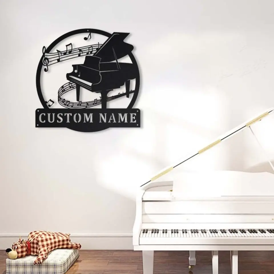 Custom Piano Monogram, Piano Music Art - Personalized Metal Sign - Musical Gift - Image 4