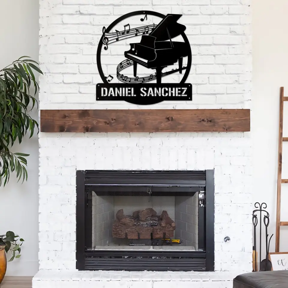 Custom Piano Monogram, Piano Music Art - Personalized Metal Sign - Musical Gift - Image 8